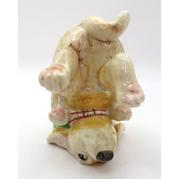 Fitz & Floyd Dear Santa Puppy Figurines Set of 2 Ceramic Christmas Holiday Decor - Picture 9 of 15